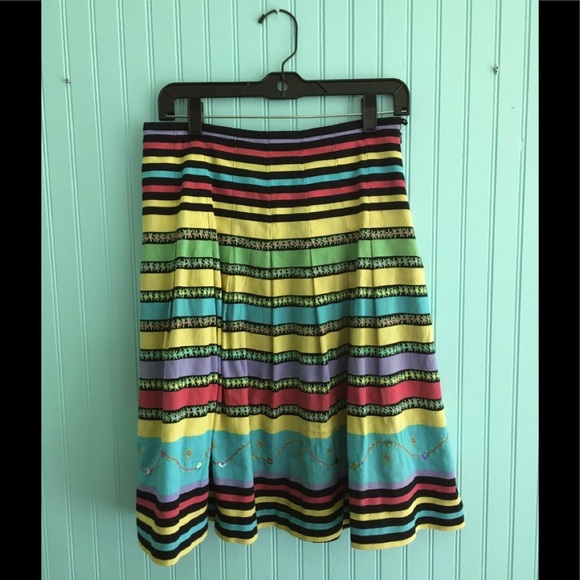 Harold's Dresses & Skirts - Harold’s pleated striped A-line skirt size 6